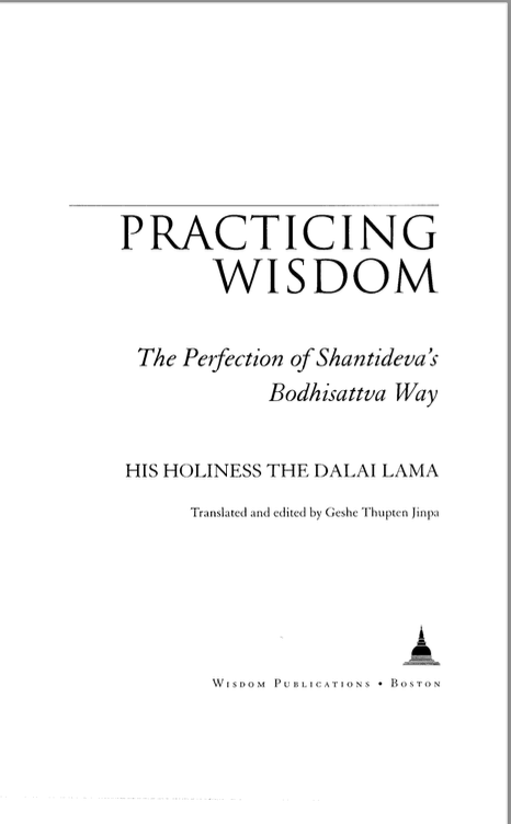 (image for) Practicing Wisdom: 8th chapter Bodhisattva's Way by Dalai Lama